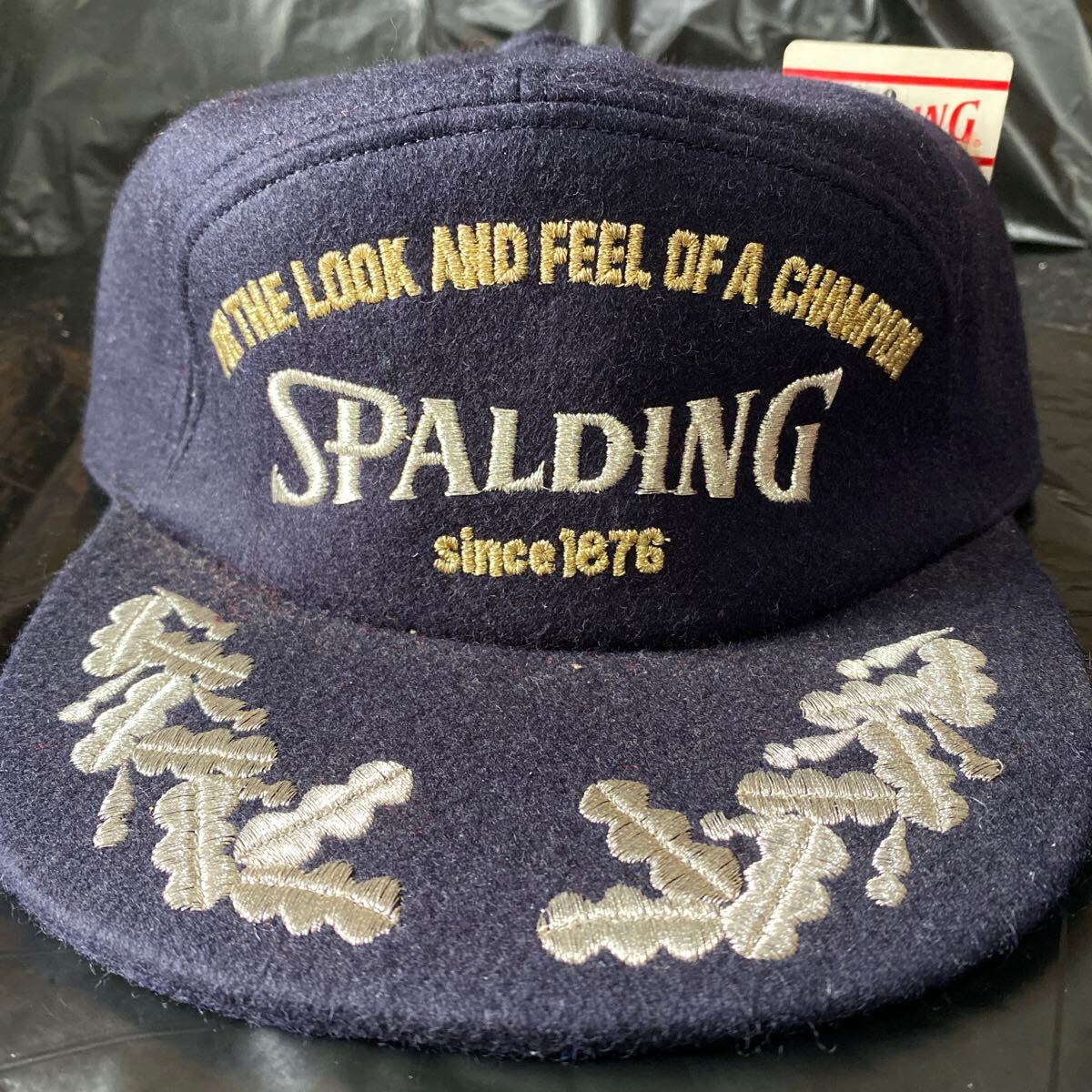 SPALDING キャップ レトロ ビンテージ ネイビー 新品未使用 おしゃれ拍卖