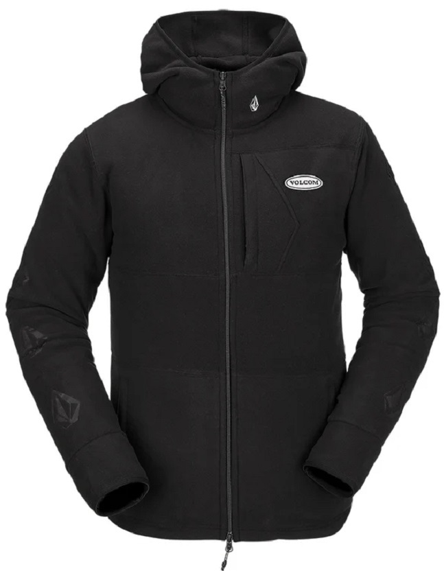 ボルコム ジップ パーカー ポーラテック フリース ジャケット Sサイズ 黒 ブラック Volcom スキー スノボ拍卖