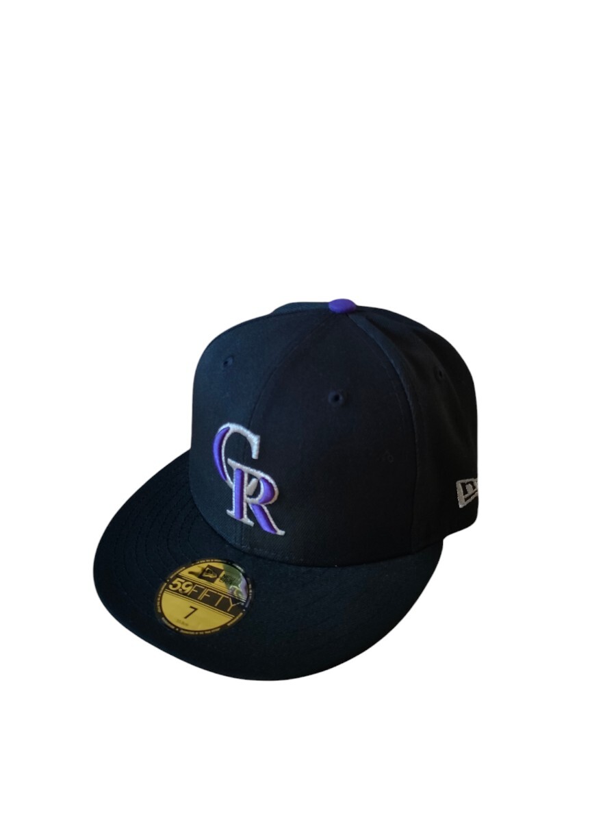 【極美品】送料410円 55.8cm size7 NEW ERA ニューエラ LP 59FIFTY MLB オンフィールド コロラド ロッキーズ キャップ 帽子 ブラック 拍卖