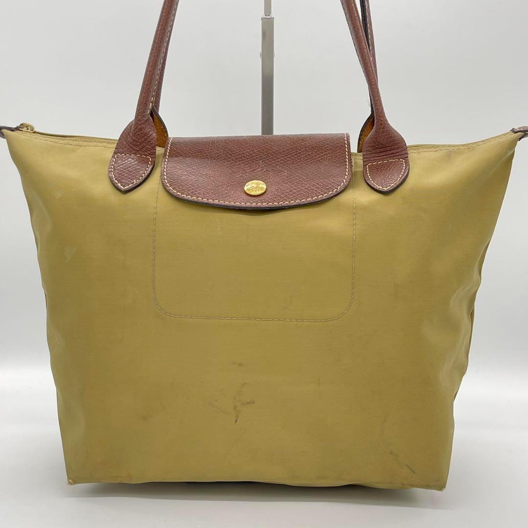 【良品】LONGCHAMP ロンシャン プリアージュS ハンドバッグ トートバッグ 肩掛け 通勤 通学 旅行 ナイロン レディース イエロー CH200414D拍卖