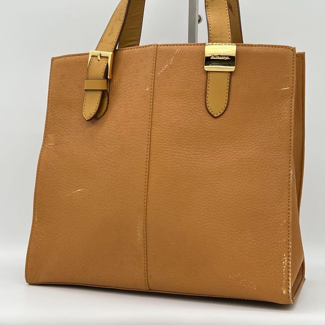 【良品】BURBERRY バーバリー ノバチェック トートバッグ レザー ビンテージ 通勤 通学 フォーマル レディース ブラウン CI580306A拍卖