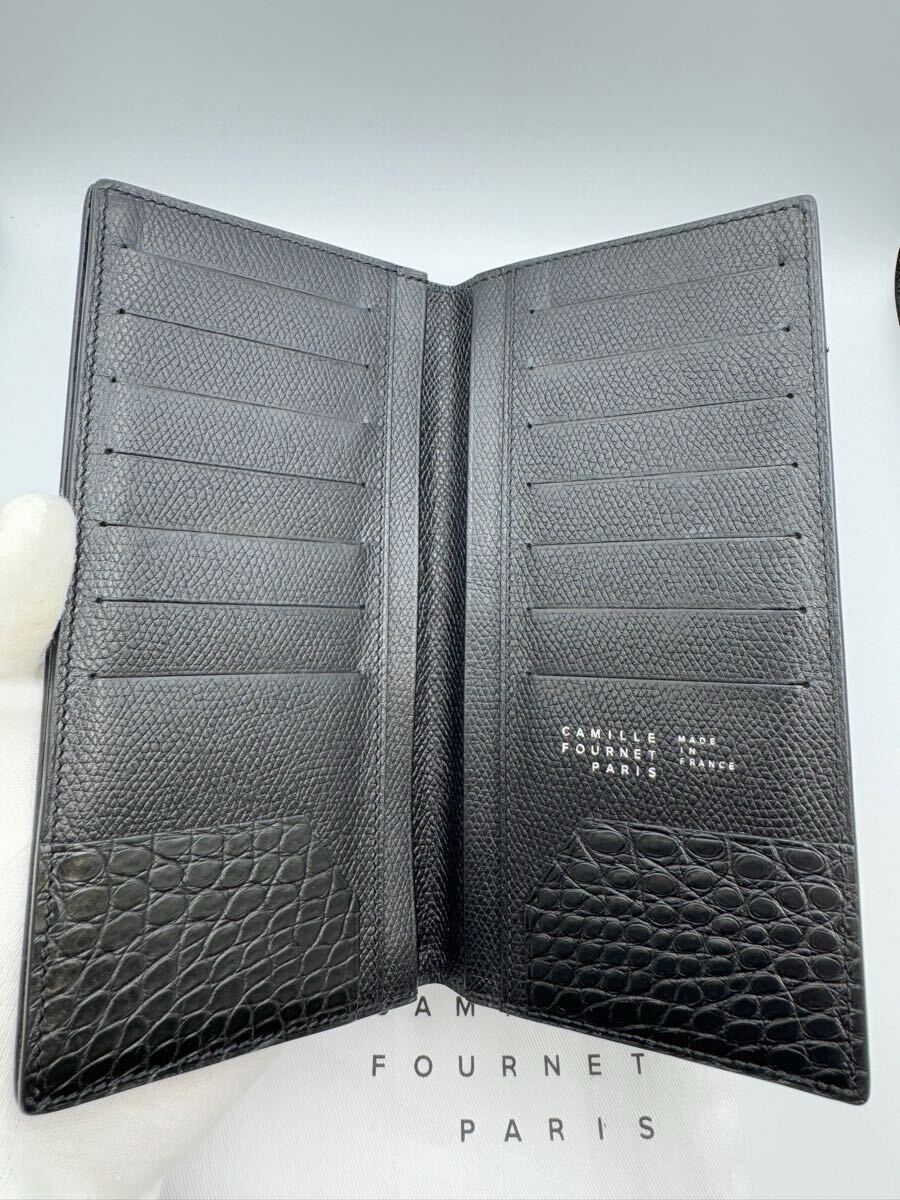 極美品 カミーユフォルネ 長財布 VERSO ブラック ヴォーグレネ アリゲーター カミーユ フォルネ 二つ折り財布 カードケース ヴェルソ拍卖
