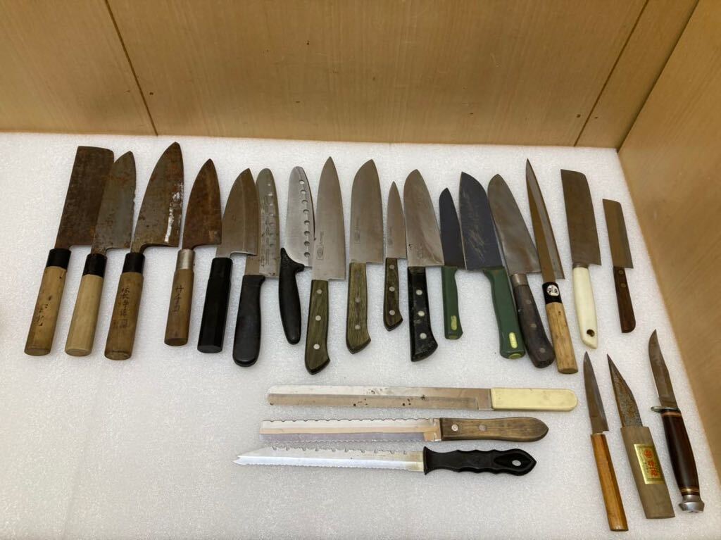 RE0279 和包丁 包丁 ナイフ まとめ Amway/政豊作/堺?/堺一次/堺重光?/他 23点まとめ 現状品 0309拍卖