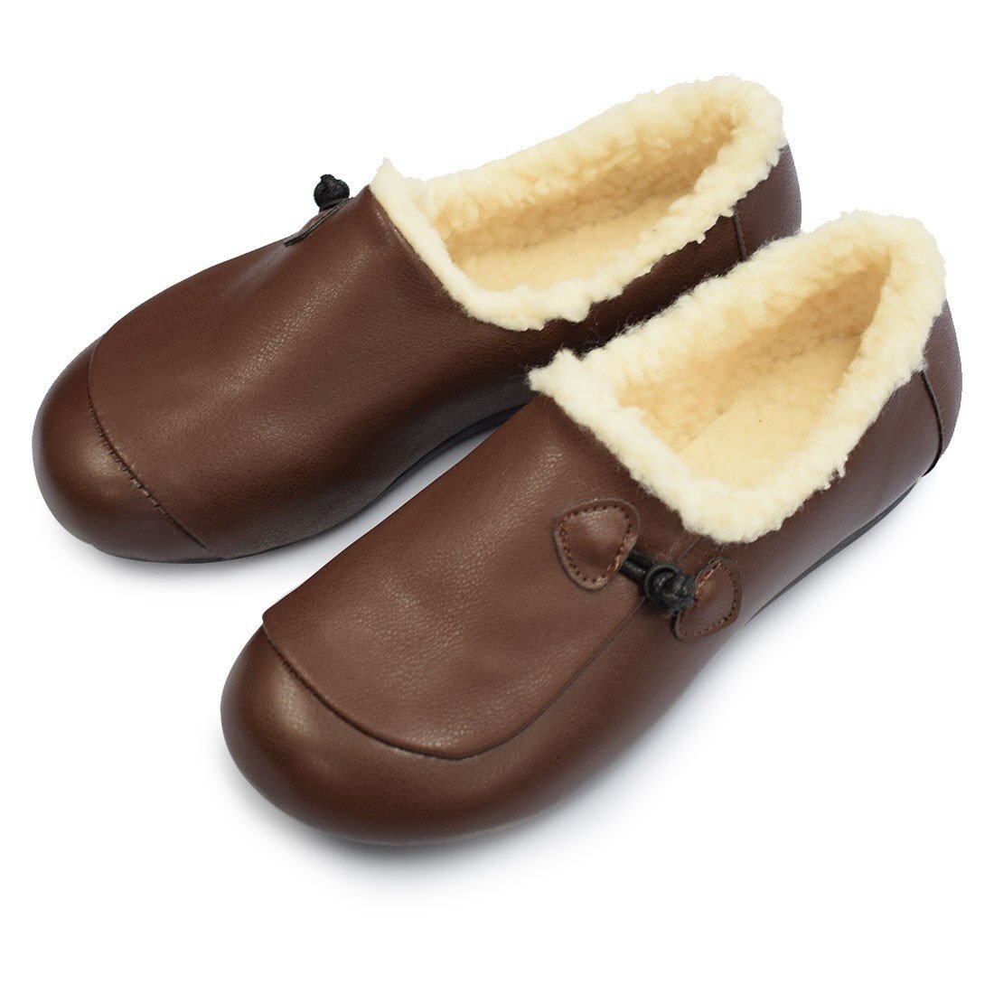 ボアスリッポン Lサイズ 24cm ブラウン ローヒール 裏ボア レディース あったか 婦人靴 秋冬 日常着用拍卖