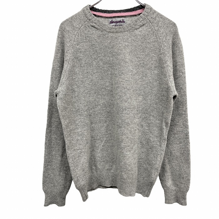 エアロポステール AEROPOSTALE ニット セーター 無地 ラグランスリーブ 長袖 丸首 プルオーバー ウール100% M ヘザーグレー レディース拍卖