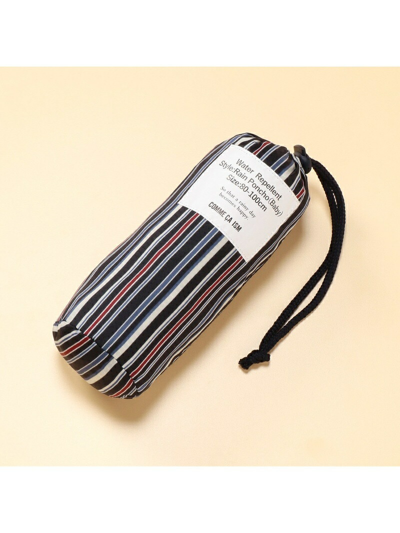 新品■コムサイズム■縞柄レインポンチョ(ベビーサイズ)80~100㎝■袋付◎ストライプ◎定価3850円拍卖