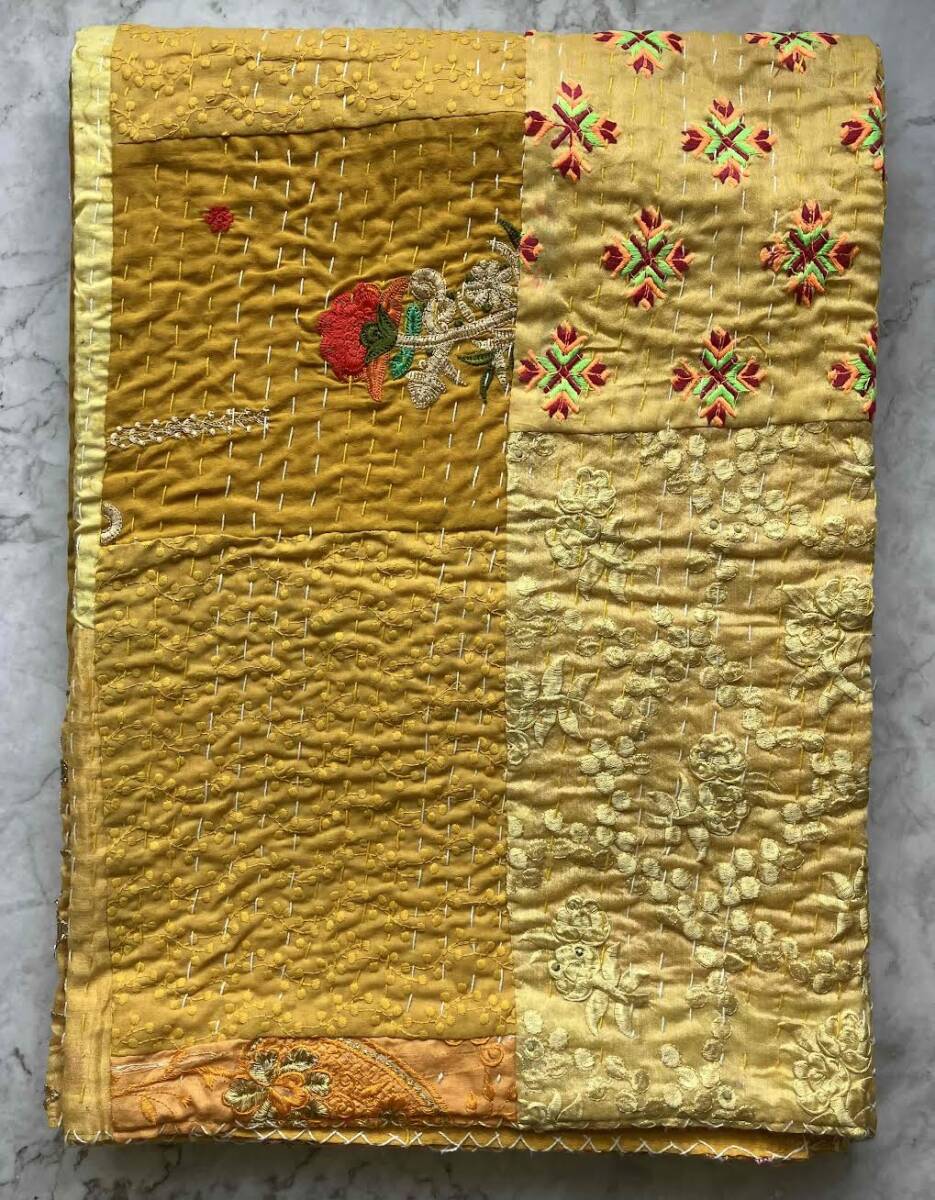 カンタキルト マルチカバー サリーパッチワーク #3YELLOW拍卖