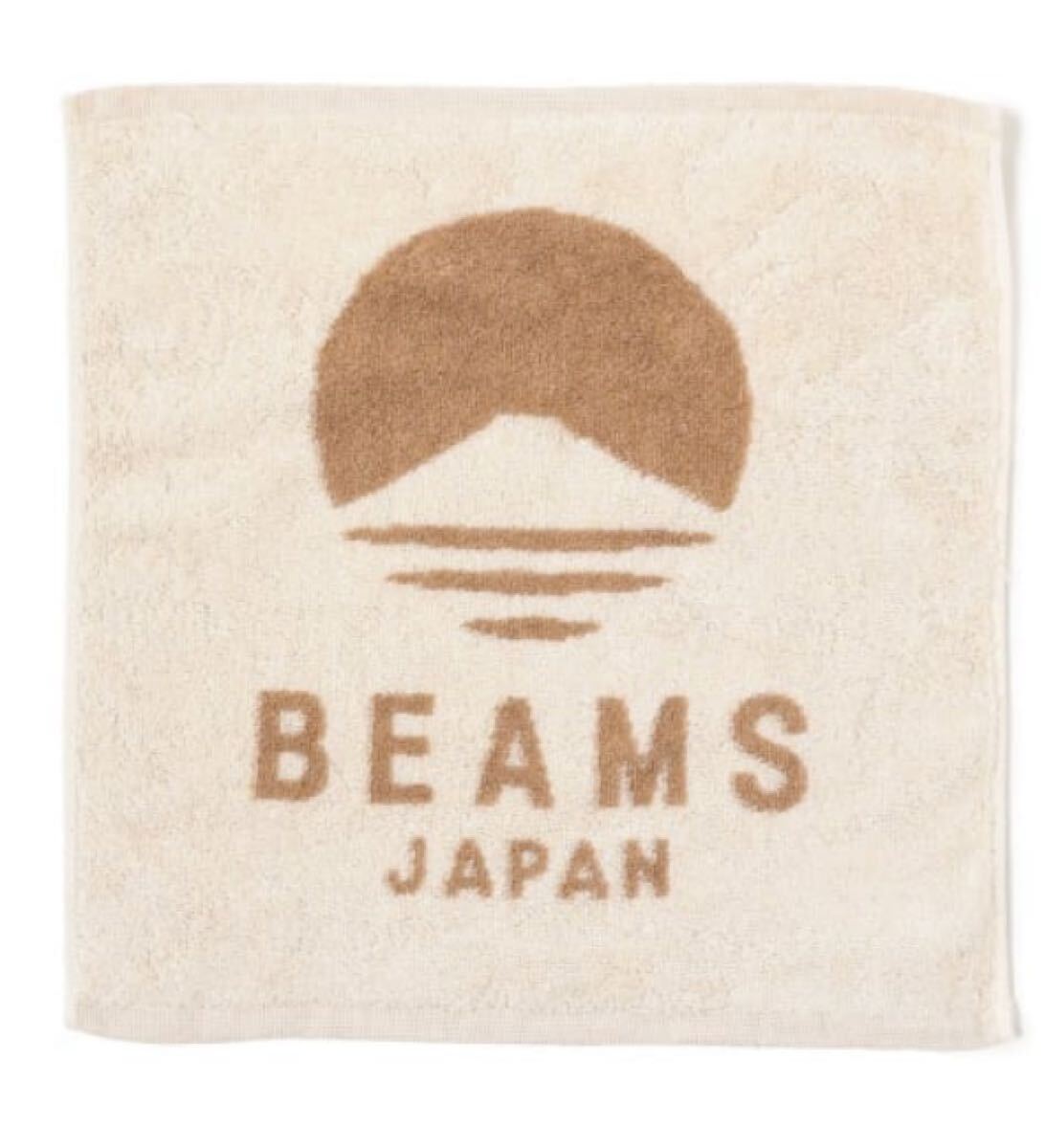 BEAMS JAPAN【別注】みやざきタオル / ビームス ジャパン ロゴ ハンドタオル(表)生成/(裏)ブラウン 紙袋(ショッパー)、不織布付き拍卖