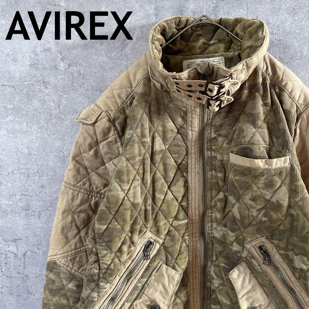 AVIREX コーデュロイキルティング カモモフジャケット Mメンズ ab拍卖