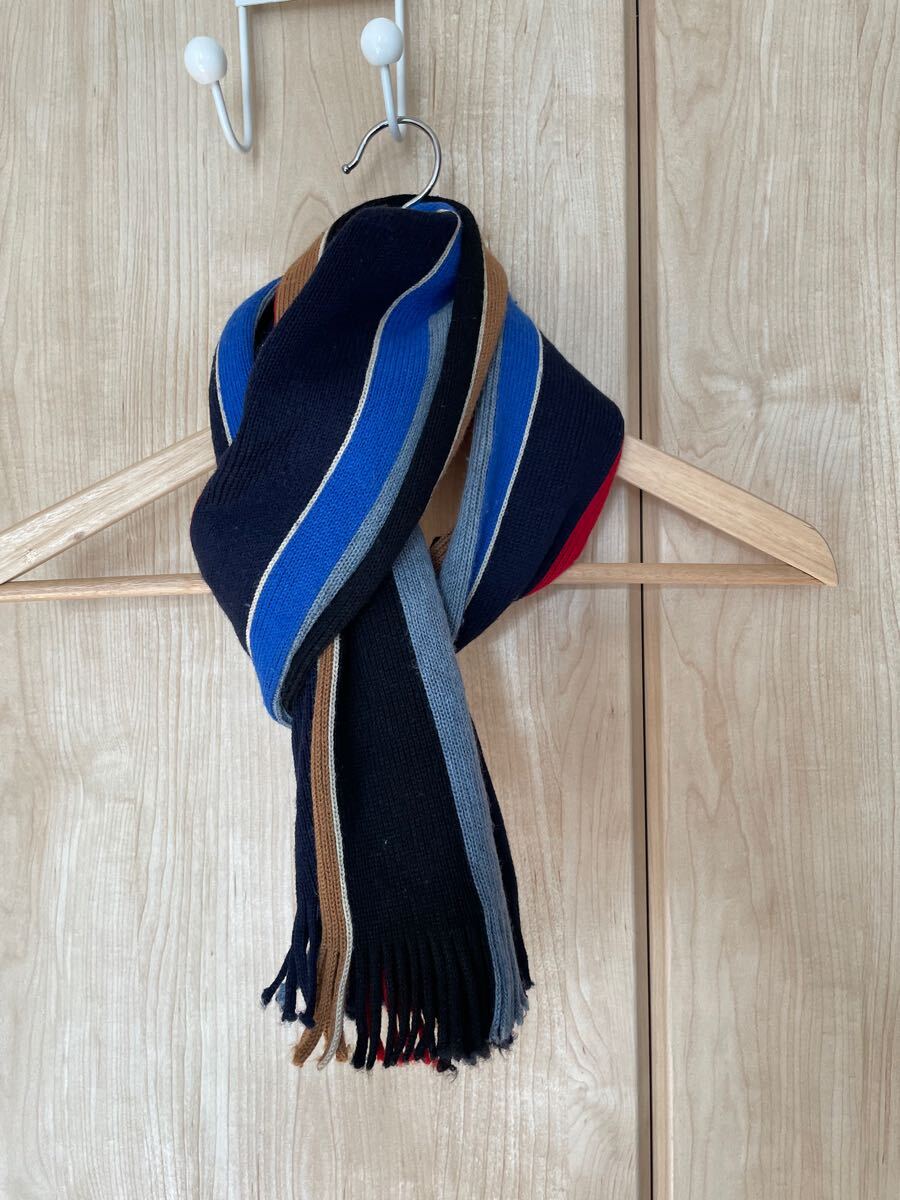 ★ポールスミス ウールマフラー フリンジ メンズ★拍卖