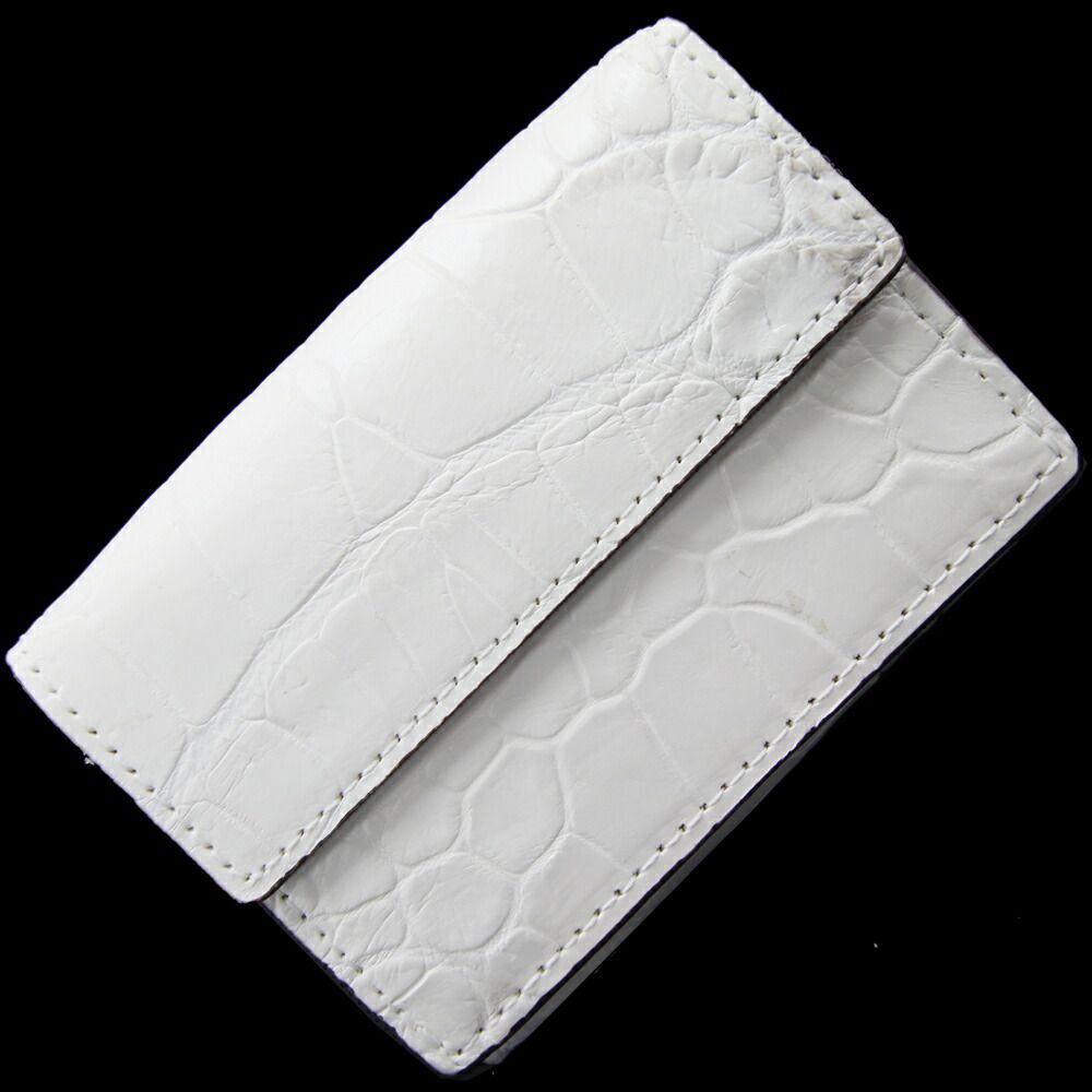 ヒマラヤ クロコダイル 三つ折り財布 アイボリー ヒマラヤ クロコダイル 新品 未使用 コンパクトウォレット ミニ ワニ 鰐拍卖