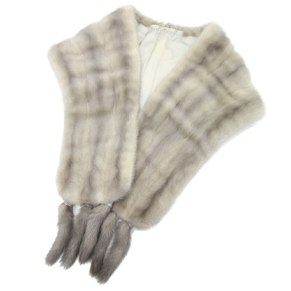 ミンク ティペット グレー ミンク 中古 レディース 女性 婦人 肩掛け ストール ショール 毛皮拍卖