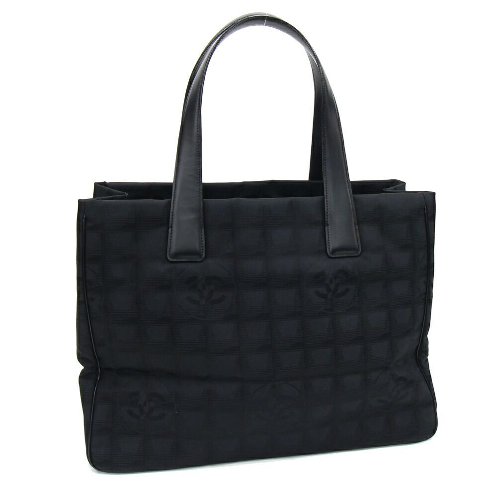 シャネル トートバッグ ニュートラベルライン トートMM A15991 ブラック ナイロンキャンバス レザー 中古 レディース拍卖