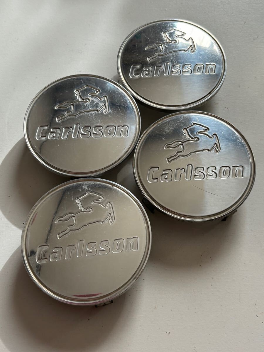 【209】★メッキ★ Carlsson カ-ルソン アルミホイ-ル用センタ-キャップ 金属製 74mm 4枚拍卖