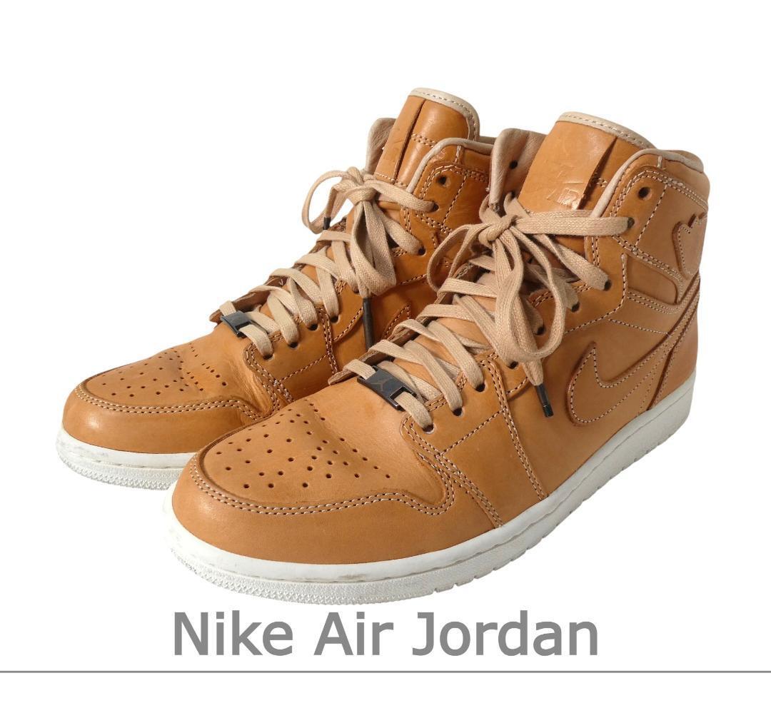 美品 NIKE ナイキ AIR JORDAN 1 PINNACLE エアジョーダン1 ピナクル サイズ28㎝ レザー ハイカット スニーカー 茶 ブラウン拍卖