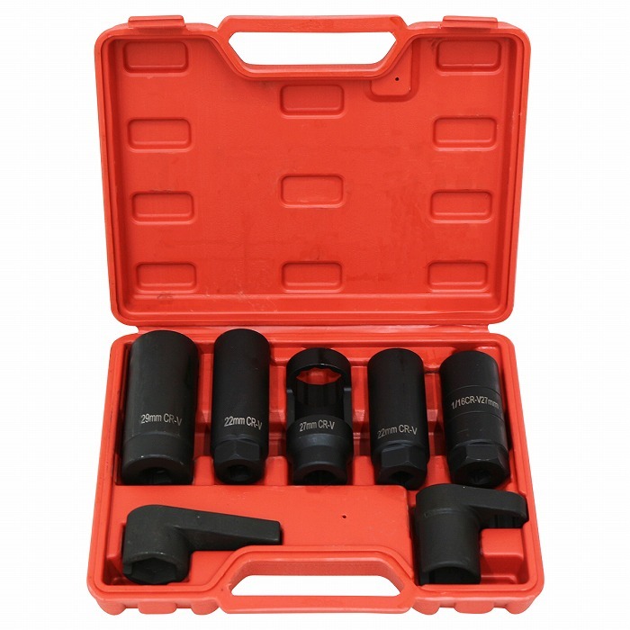 7pcs センサーソケット O2センサー バキューム ディーゼルインジェクター オイルプレッシャー スイッチ 脱着 工具 オーツー拍卖