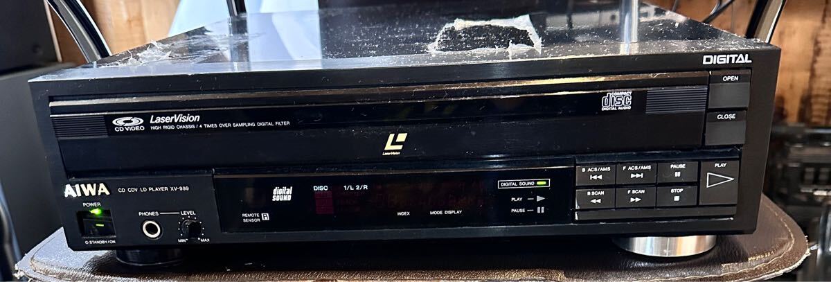 AIWA XV-999 CD/CDV/LD プレーヤー 通電可 動作未確認 アイワ 中古 ジャンク品 拍卖