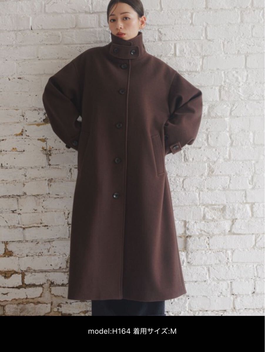 LAKOLE ラコレ 新品 ステンカラーコート ウーリーテックスタンドコート ロングコート ブラウン 茶 M拍卖