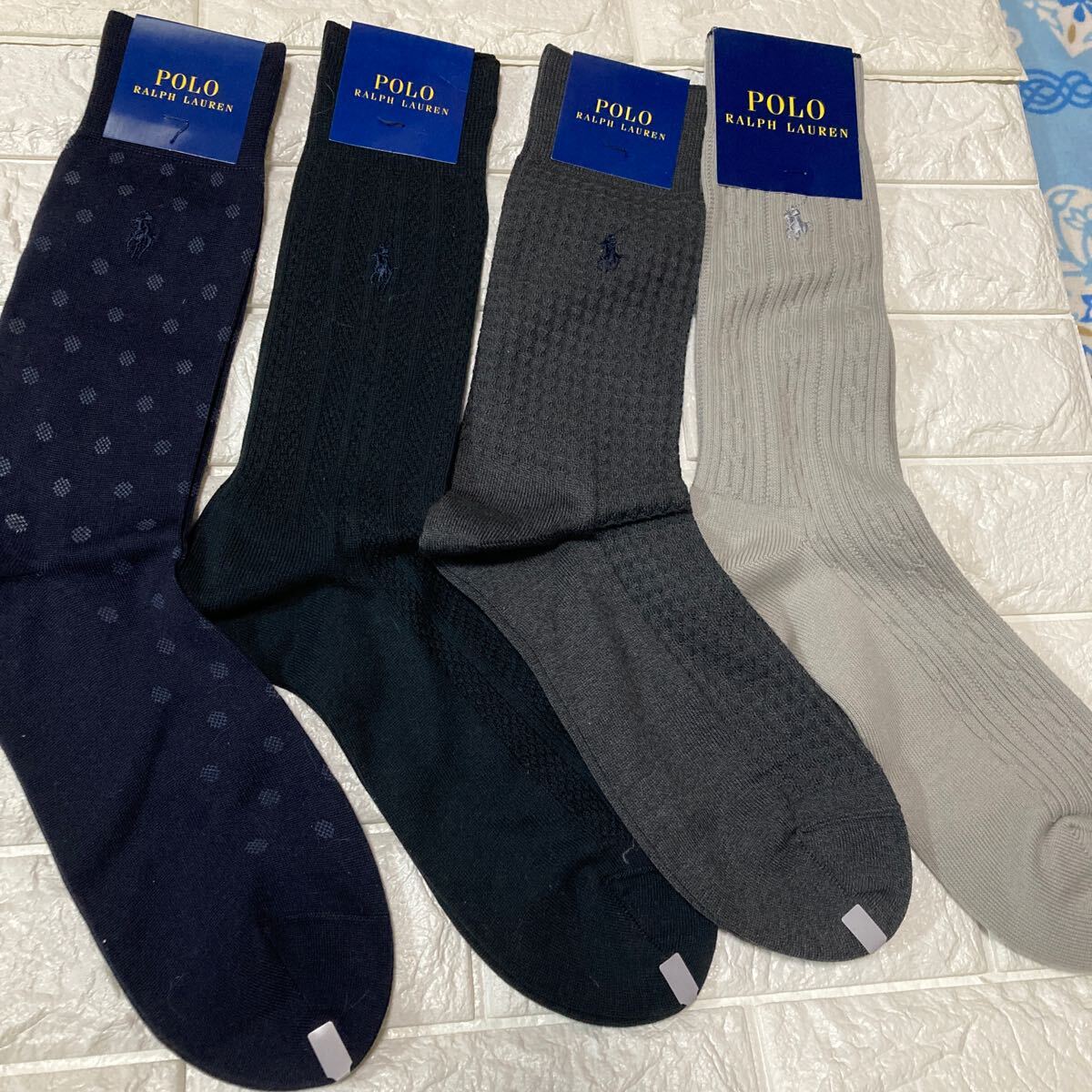 新品ポロラルフローレン ソックス 4足 ビジネスソックス POLO拍卖
