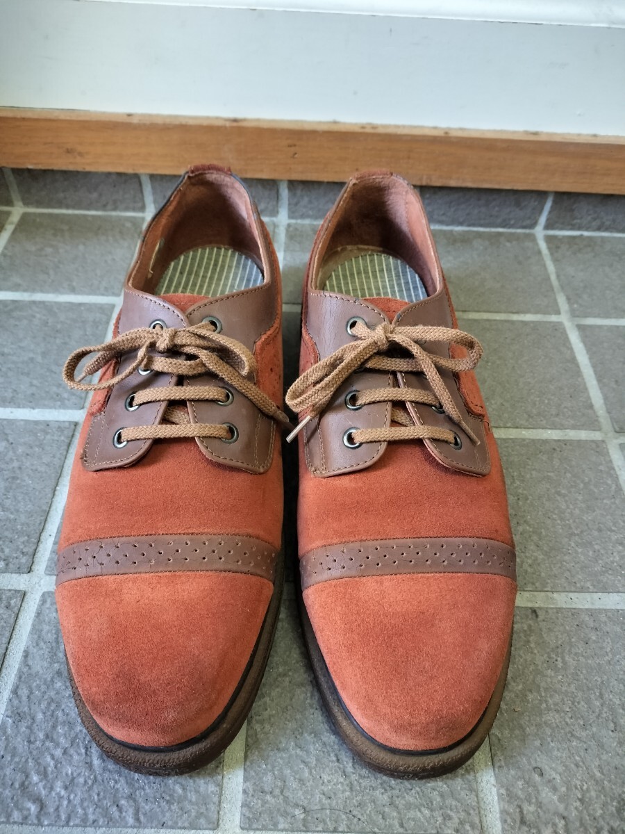 茶スエード シューズ 26.5cm EEE拍卖