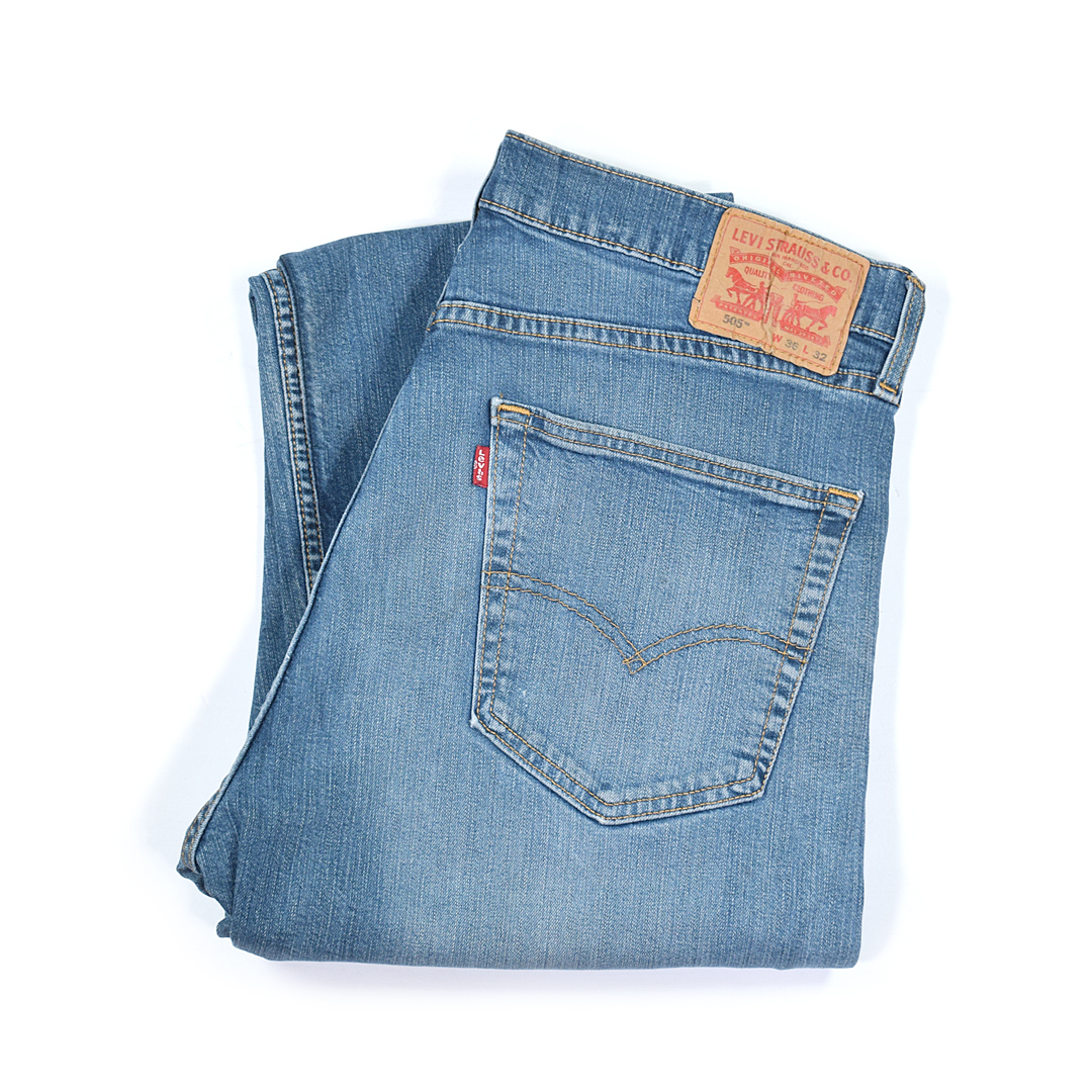 【送料無料】リーバイス 505 ストレート ジーンズ デニム ストレッチ ジッパー W36 Levis ジーパン 古着 @EA9087拍卖