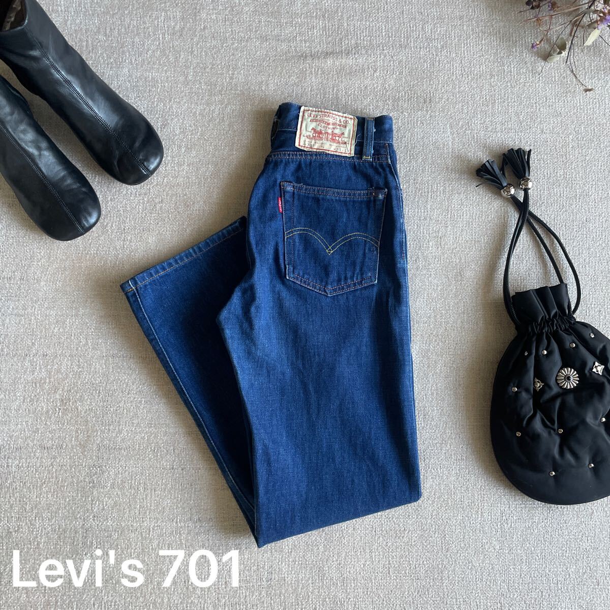 リーバイス 701 ヴィンテージ クロージング デニム パンツ レディース24インチ 美品 ジーパン ジーンズ ハイウエスト W24L34 拍卖