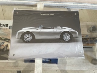 ■未使用!ポルシェ 550 スパイダー 飾りナンバープレート ブリキ ナローポルシェ 911 901 看板 ガレージ拍卖