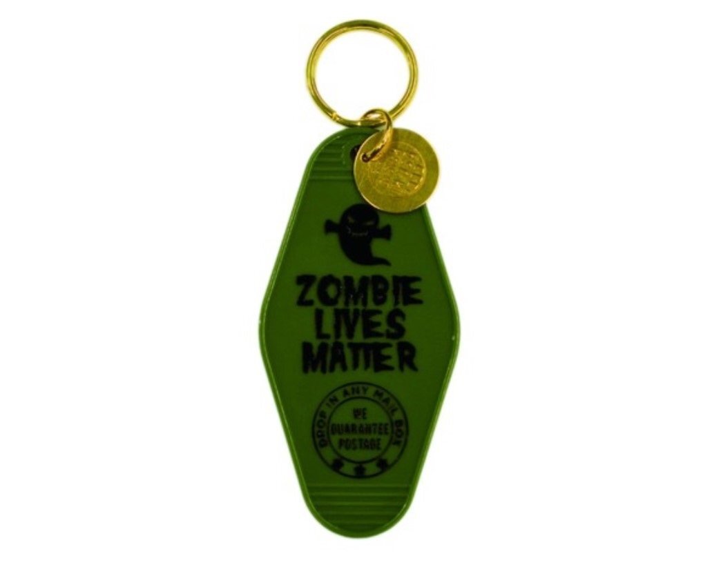 ◆送料\140◆【モーテルキーホルダー】※《ZOMBIE LIVES MATTER / オリーブ》 フランケン ホテル キータグ キーホルダー拍卖
