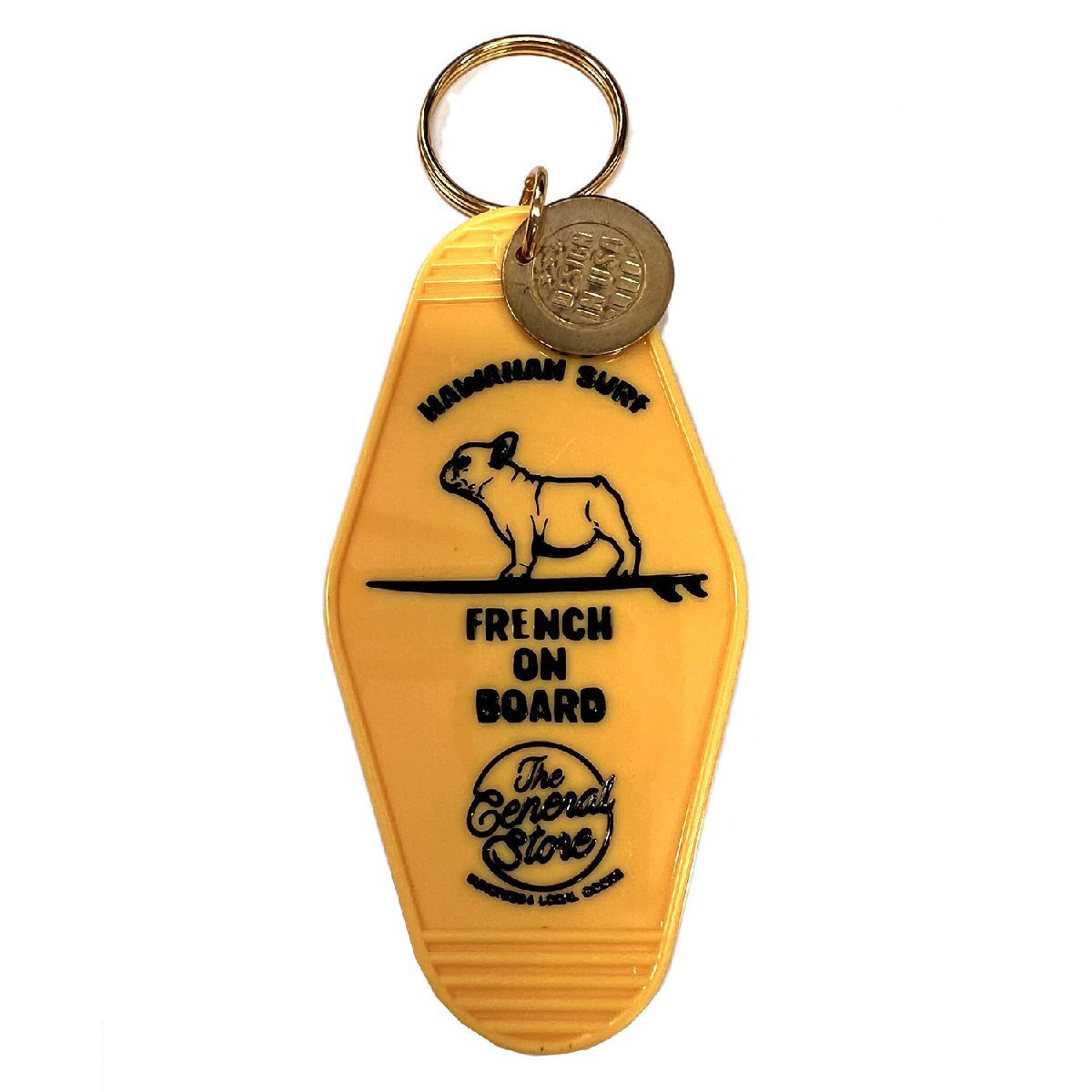 ◆送料\140◆【モーテルキーホルダー】※《FRENCH ON BOARD / イエロー》 フレンチブルドッグ ホテル キータグ キーホルダー拍卖