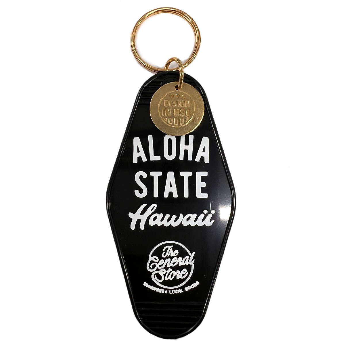 ◆送料\140◆【モーテルキーホルダー】※《ALOHA STATE / ブラック》 ハワイ ホテル キータグ キーホルダー拍卖