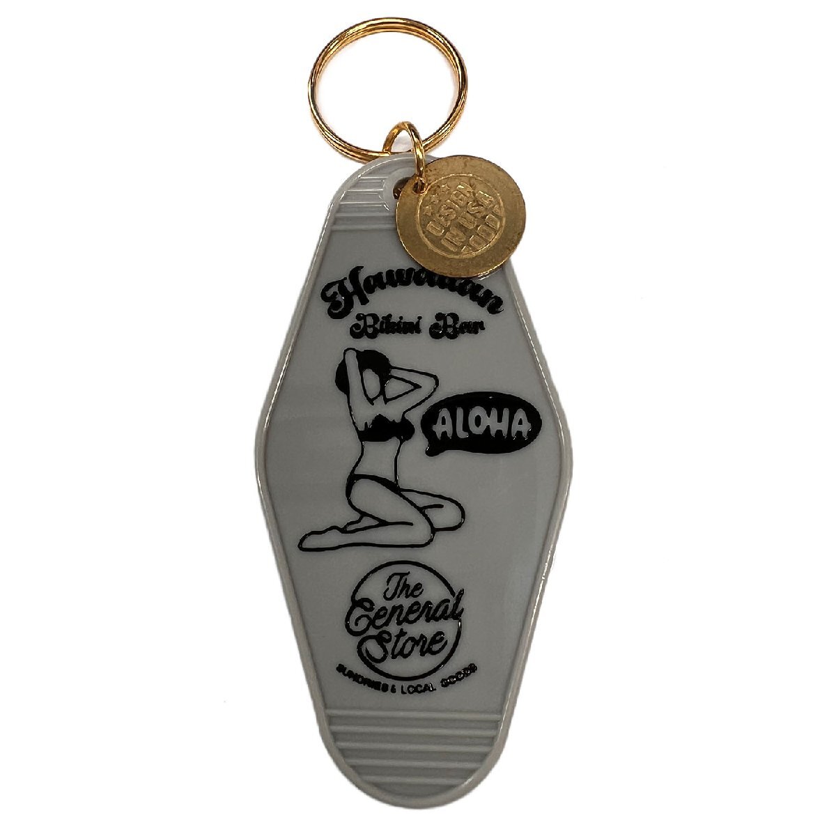 ◆送料\140◆【モーテルキーホルダー】※《HAWAIIAN BIKINI BAR / グレー》 ハワイ ホテル キータグ キーホルダー拍卖