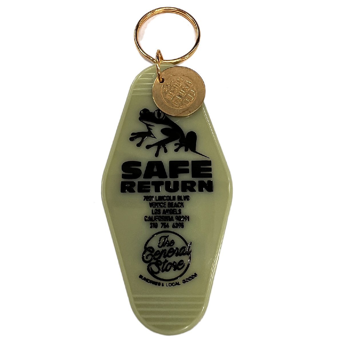 ◆送料\140◆【モーテルキーホルダー】※《SAFE RETURN / オリーブ》 無事カエル ホテル キータグ キーホルダー拍卖