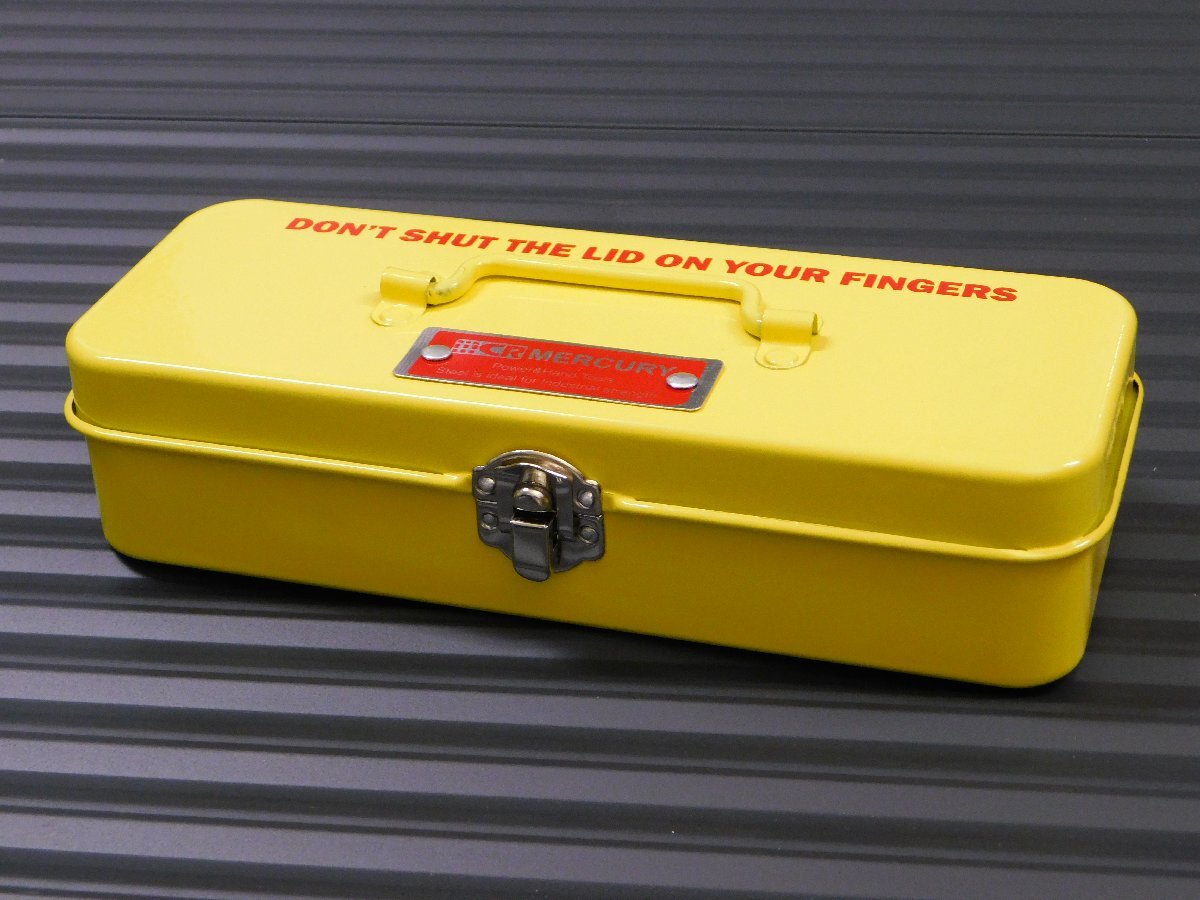 【MERCURY・マーキュリー】※《ブリキミニツールボックス / イエロー》 (MEBUMTBY) 工具箱 ブリキ製 インダストリアル拍卖