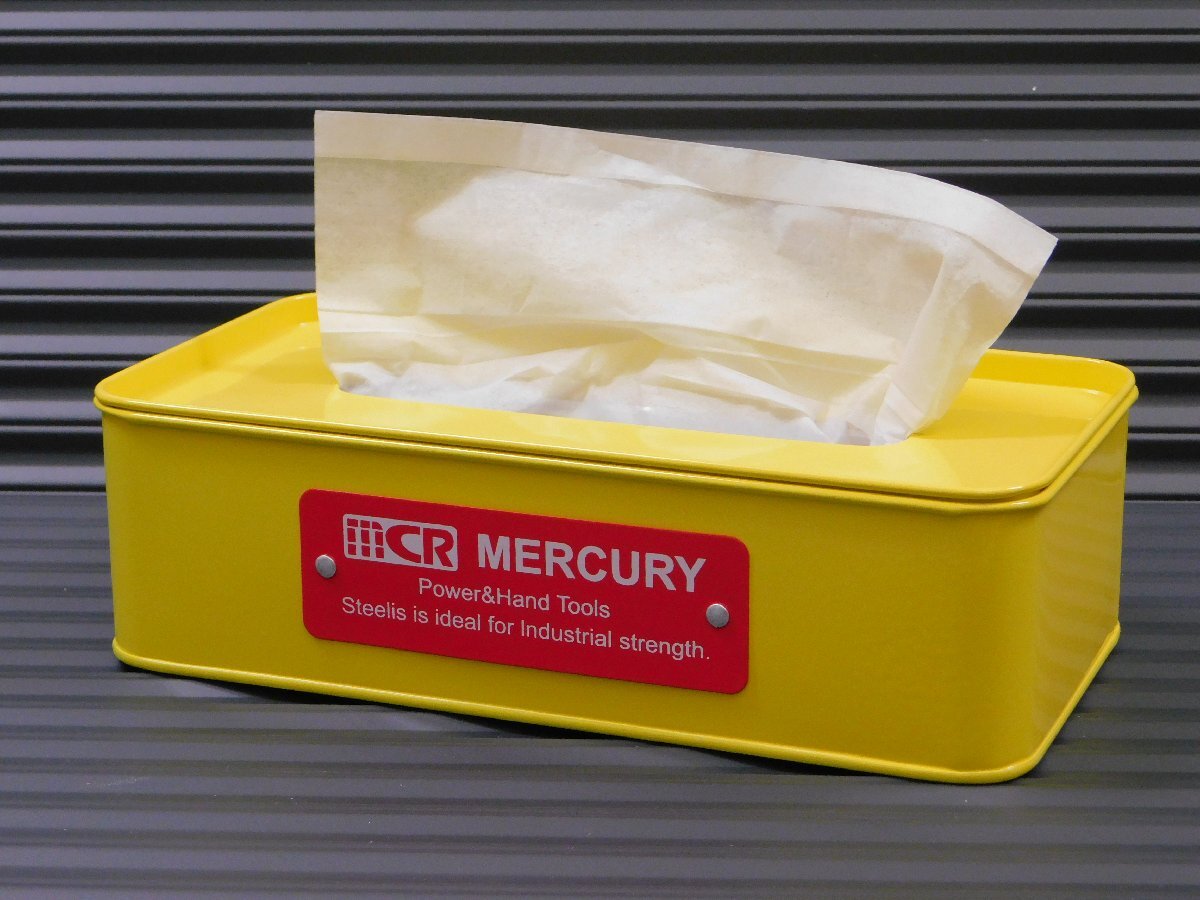 【MERCURY・マーキュリー】※《ブリキティッシュボックス / イエロー》 (MEBUTBYE) ブリキ製 インダストリアル ビンテージ拍卖
