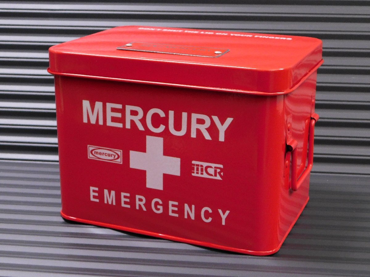 【MERCURY・マーキュリー】※《エマージェンシーボックス / レッド》 (MEBUEBRD) 救急箱 ブリキ製 インダストリアル拍卖