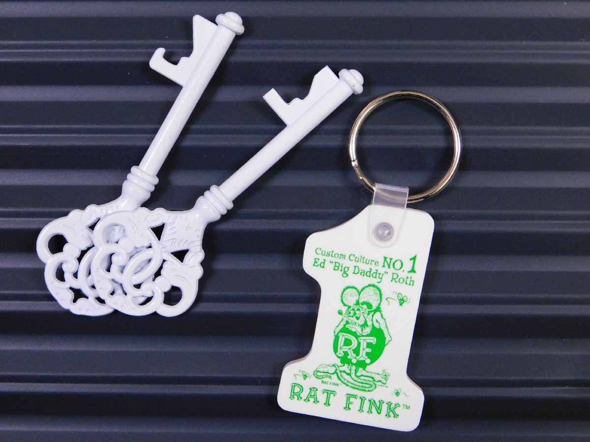 ◆送料\110◆【Rat Fink・ラットフィンク】※《#1 キーリング / ホワイト》 RKF040 MOONEYES ナンバーワン キーホルダー拍卖