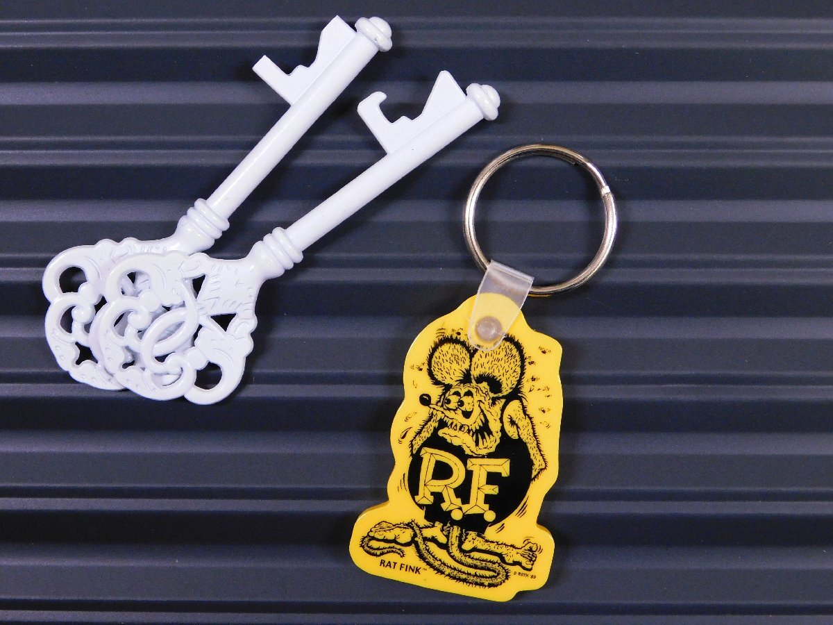 ◆送料\110◆【Rat Fink・ラットフィンク】※《ソフトラバーキーリング / イエロー》 RKF020 MOONEYES キーホルダー拍卖