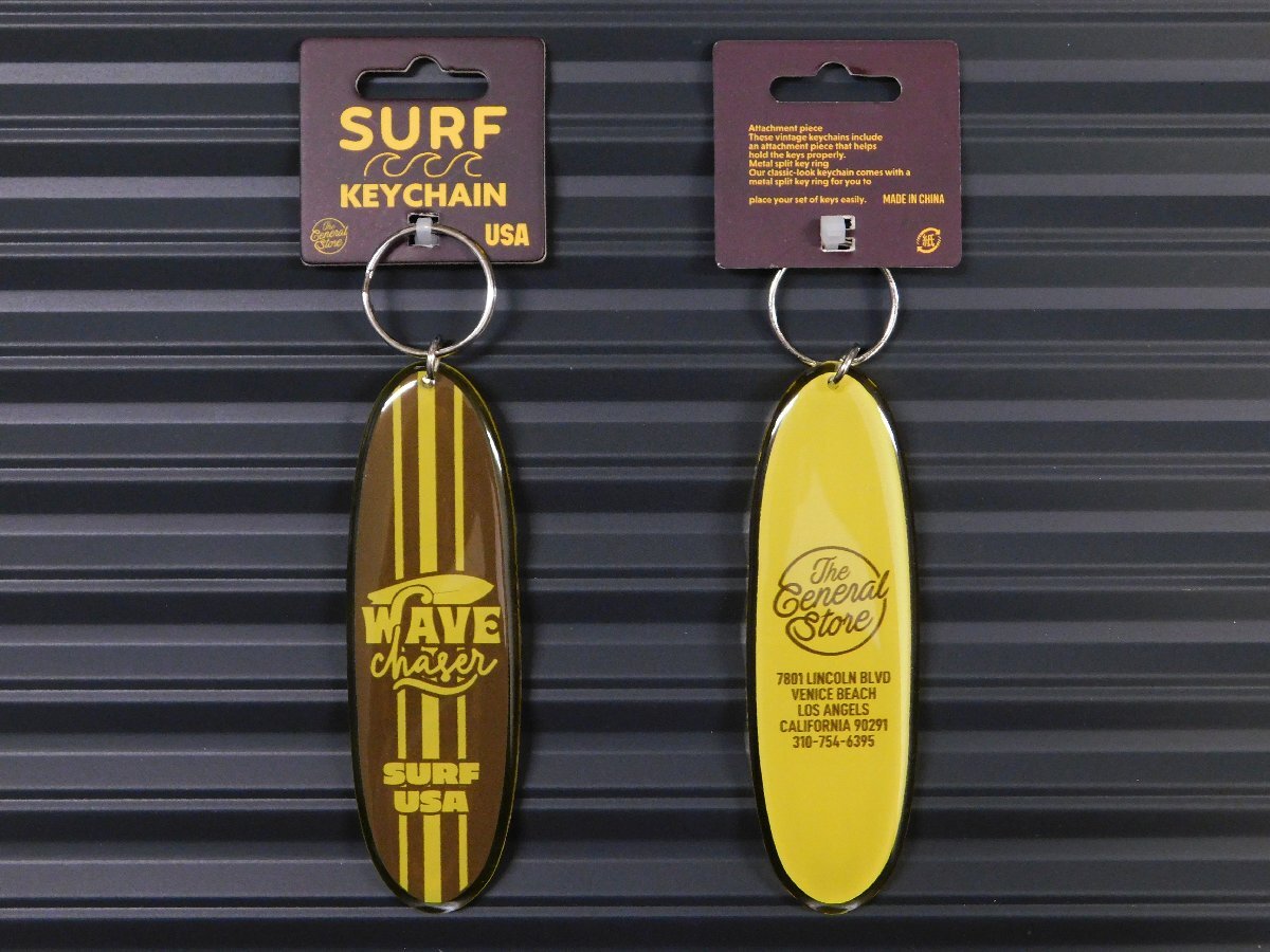 ◆送料\140◆【サーフキーチェーン】※《WAVE / ブラウン》 サーフボード アクリル キーホルダー拍卖