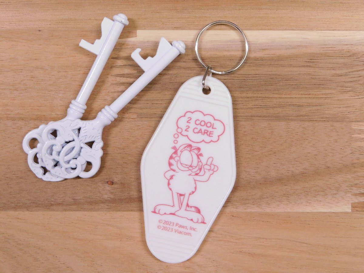 ◆送料\140◆【GARFIELD・ガーフィールド】※《ホテルキーリング / ホワイト》 アメリカン雑貨 ホテルキーホルダー 拍卖