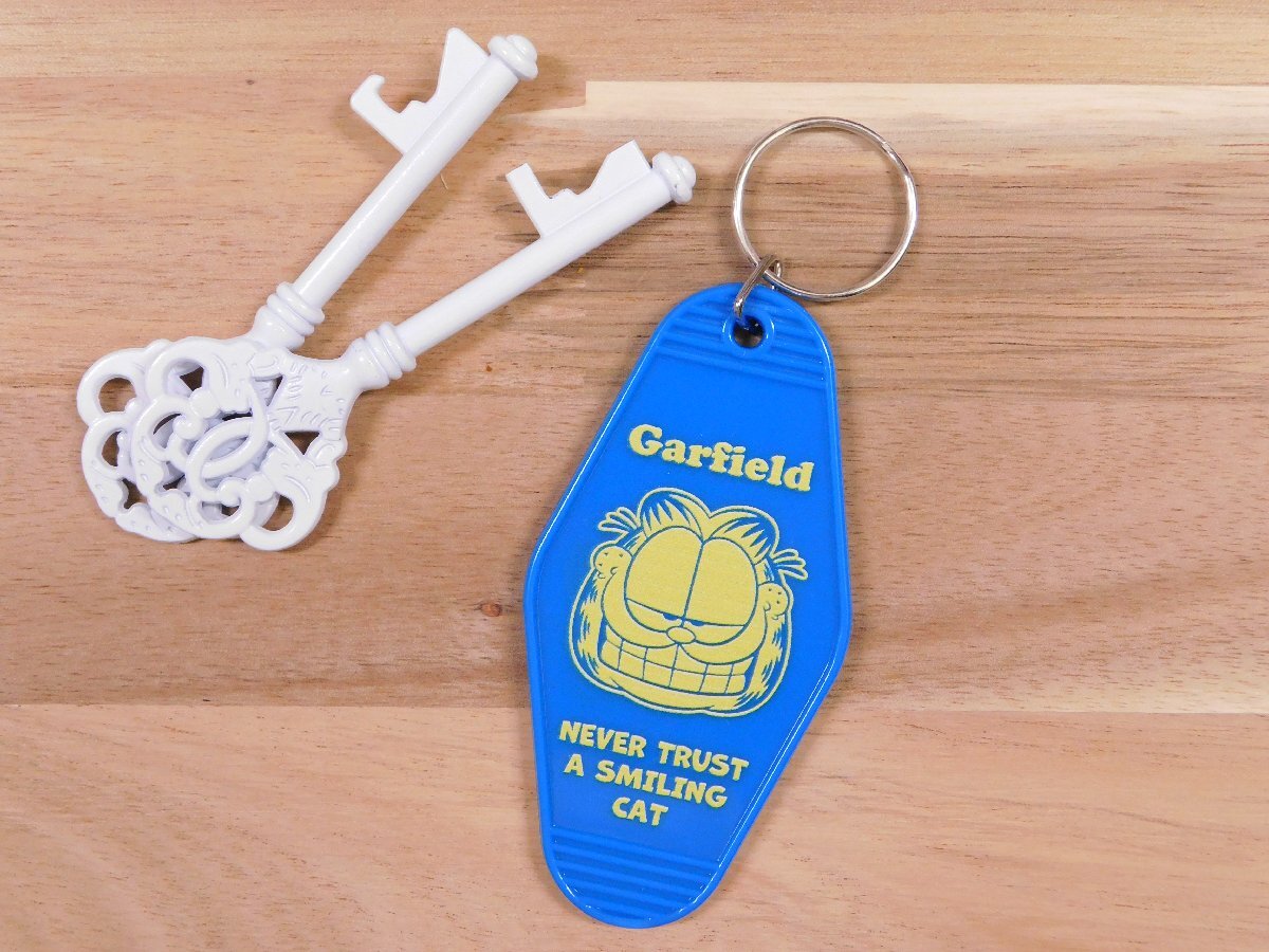 ◆送料\140◆【GARFIELD・ガーフィールド】※《ホテルキーリング / ブルー》 アメリカン雑貨 ホテルキーホルダー拍卖