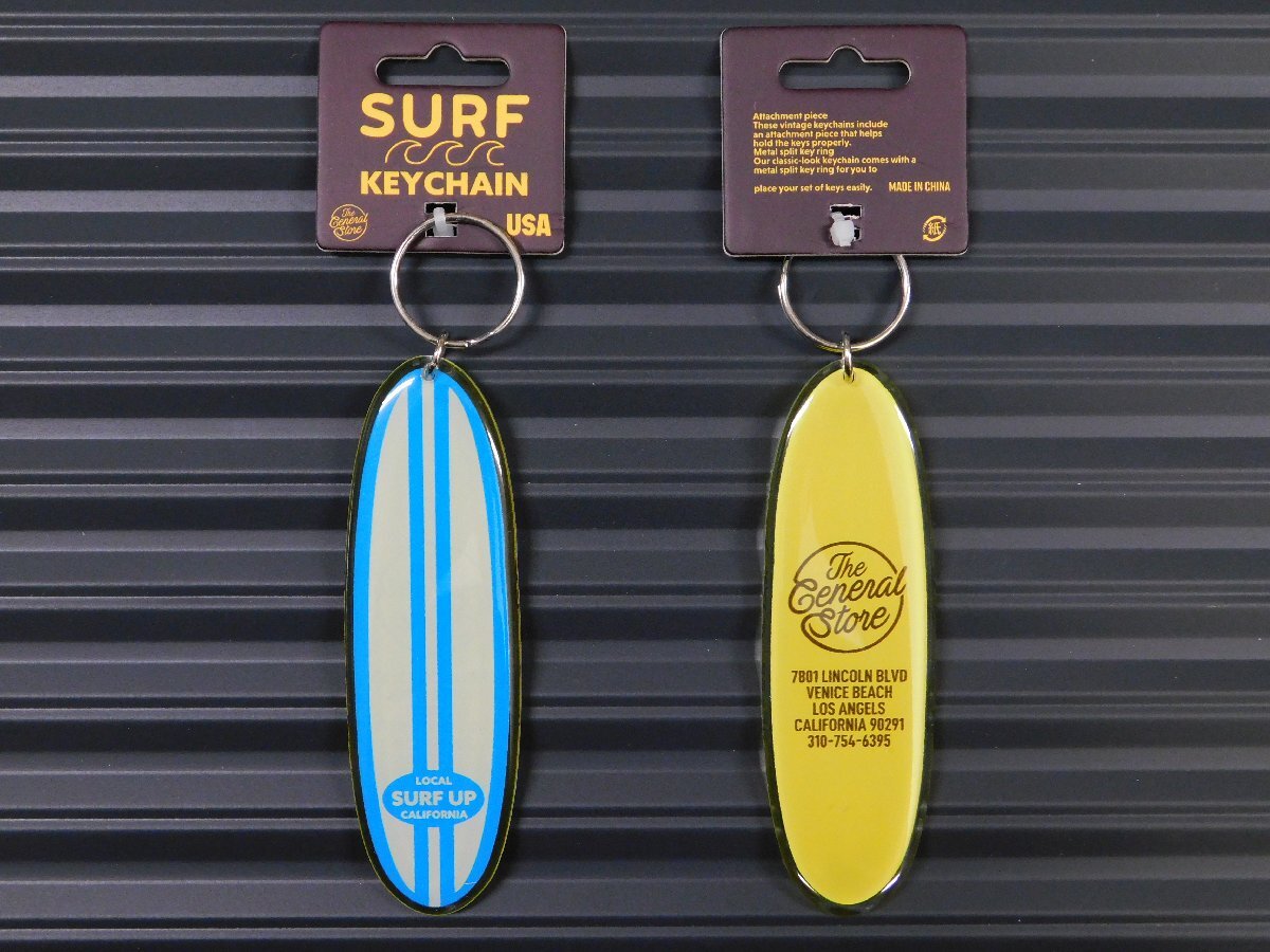 ◆送料\140◆【サーフキーチェーン】※《SURF UP / ブルー》 サーフボード アクリル キーホルダー拍卖