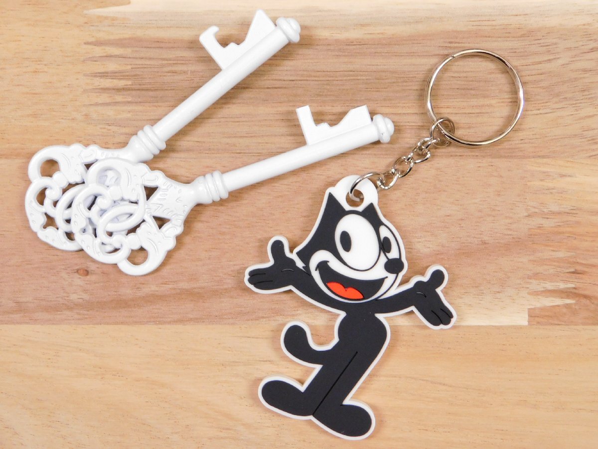 ◆送料\110◆【Felix the Cat・フィリックス】※《キャラクターラバーキーホルダー》 アメリカン雑貨 キーリング RC027拍卖