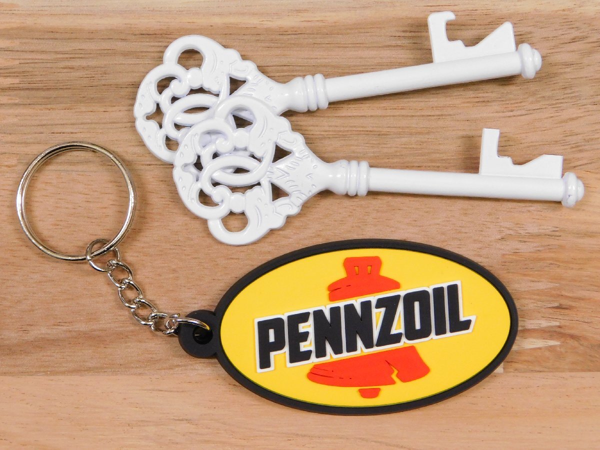◆送料\110◆【PENNZOIL・ペンズオイル】※《企業ロゴ・ラバーキーホルダー》 アメリカン雑貨 キーリング RC015拍卖