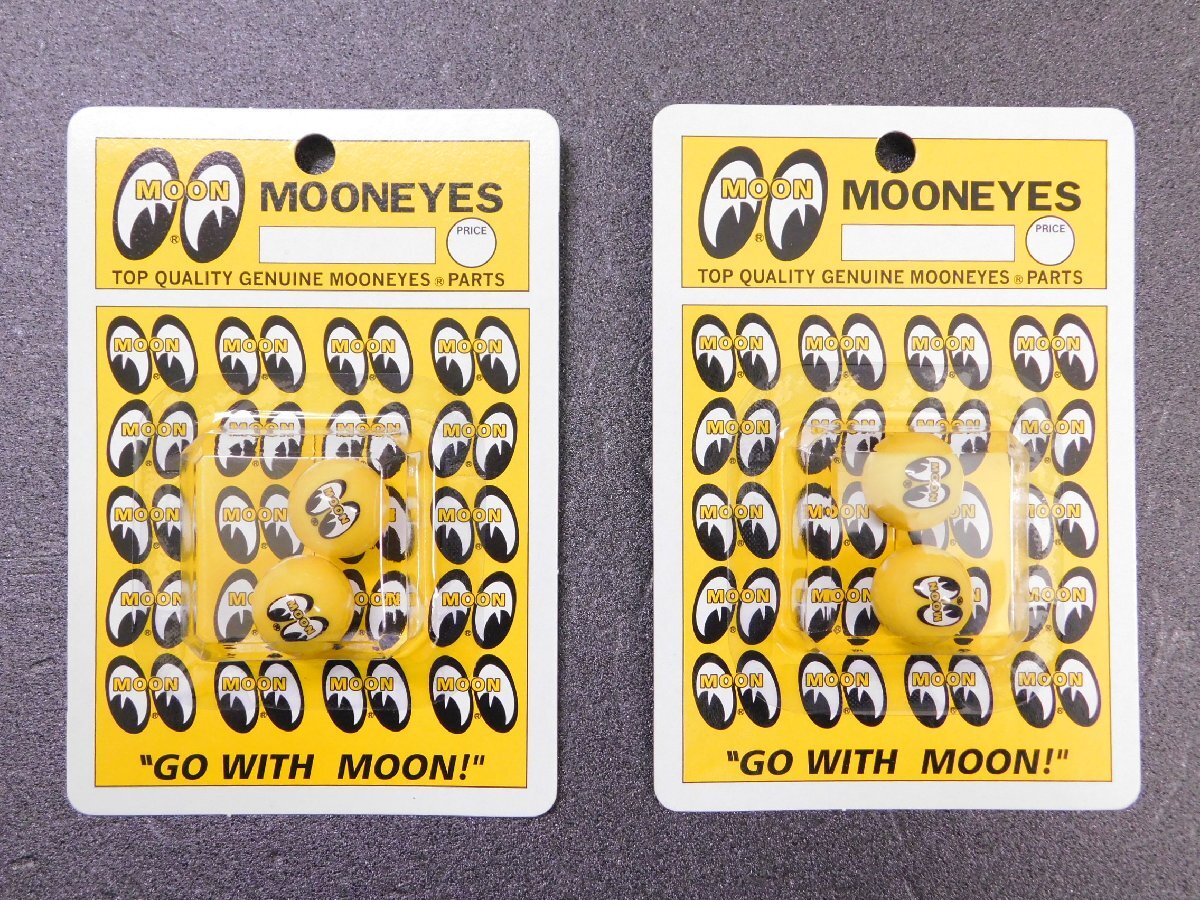 ◆送料無料◆【MOONEYES・ムーンアイズ】※《アイボール エアバルブキャップ 4個入り / イエロー》 AA111MN ガレージ アメ雑貨拍卖