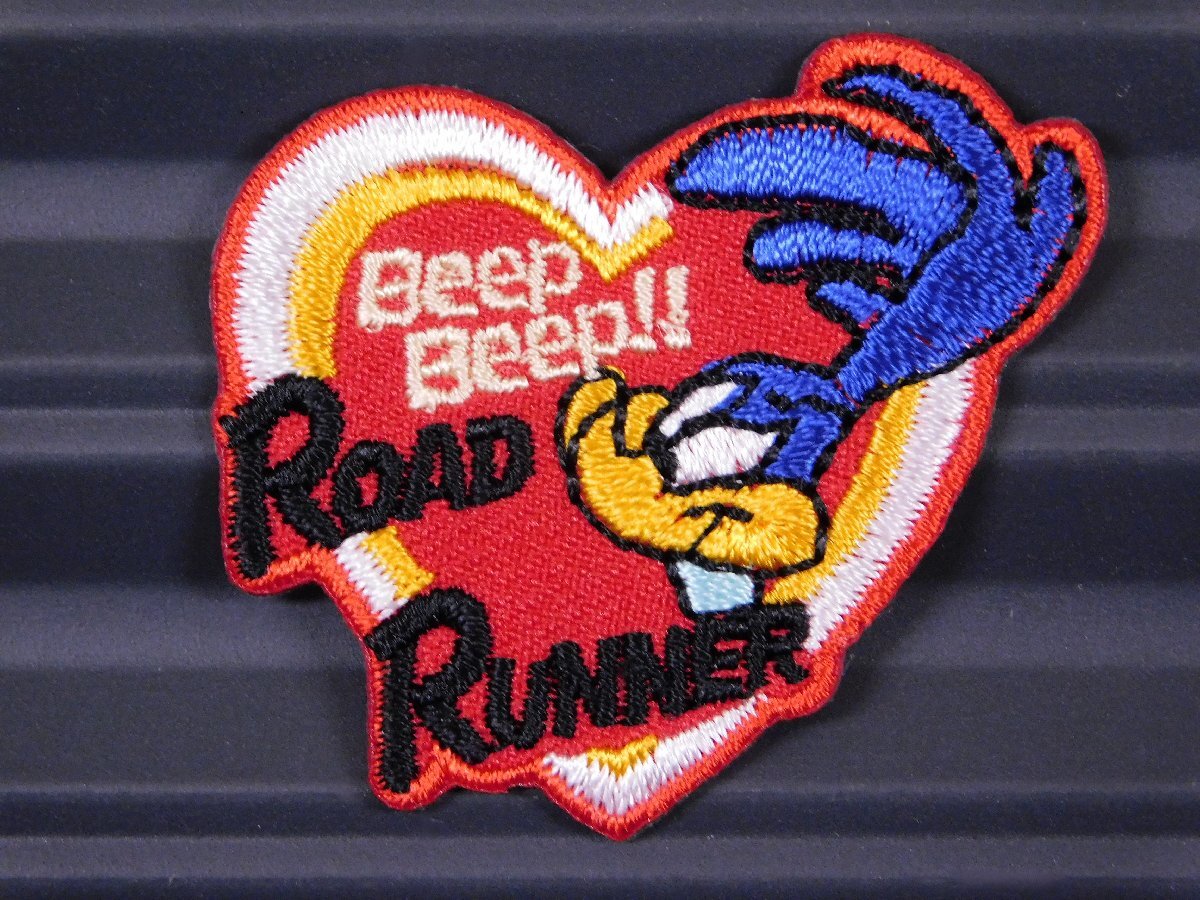 ◆送料\110◆【ロードランナー・ハート】※《ミニアイロン刺繍ワッペン》 アメリカン雑貨 刺繍ワッペン アイロンワッペン拍卖
