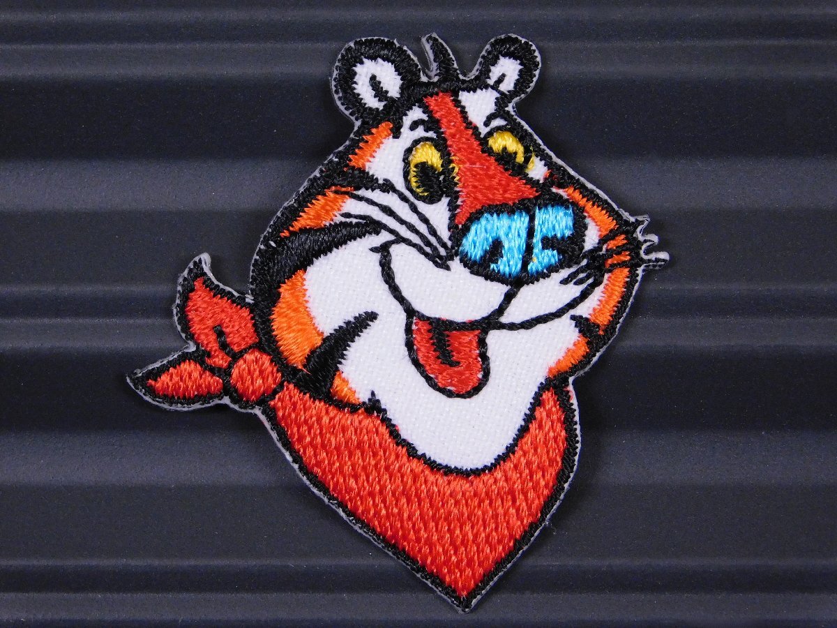 ◆送料\110◆【ケロッグ/トニー・ザ・タイガー】※《ミニアイロン刺繍ワッペン》 アメリカン雑貨 刺繍ワッペン アイロンワッペン拍卖