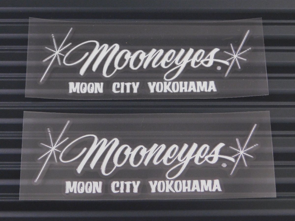 ◆送料\110◆【MOONEYES・ムーンアイズ】※《MOON CITY YOKOHAMAステッカー・ホワイト / 2枚セット》 DM089WH 転写式 抜きタイプ拍卖