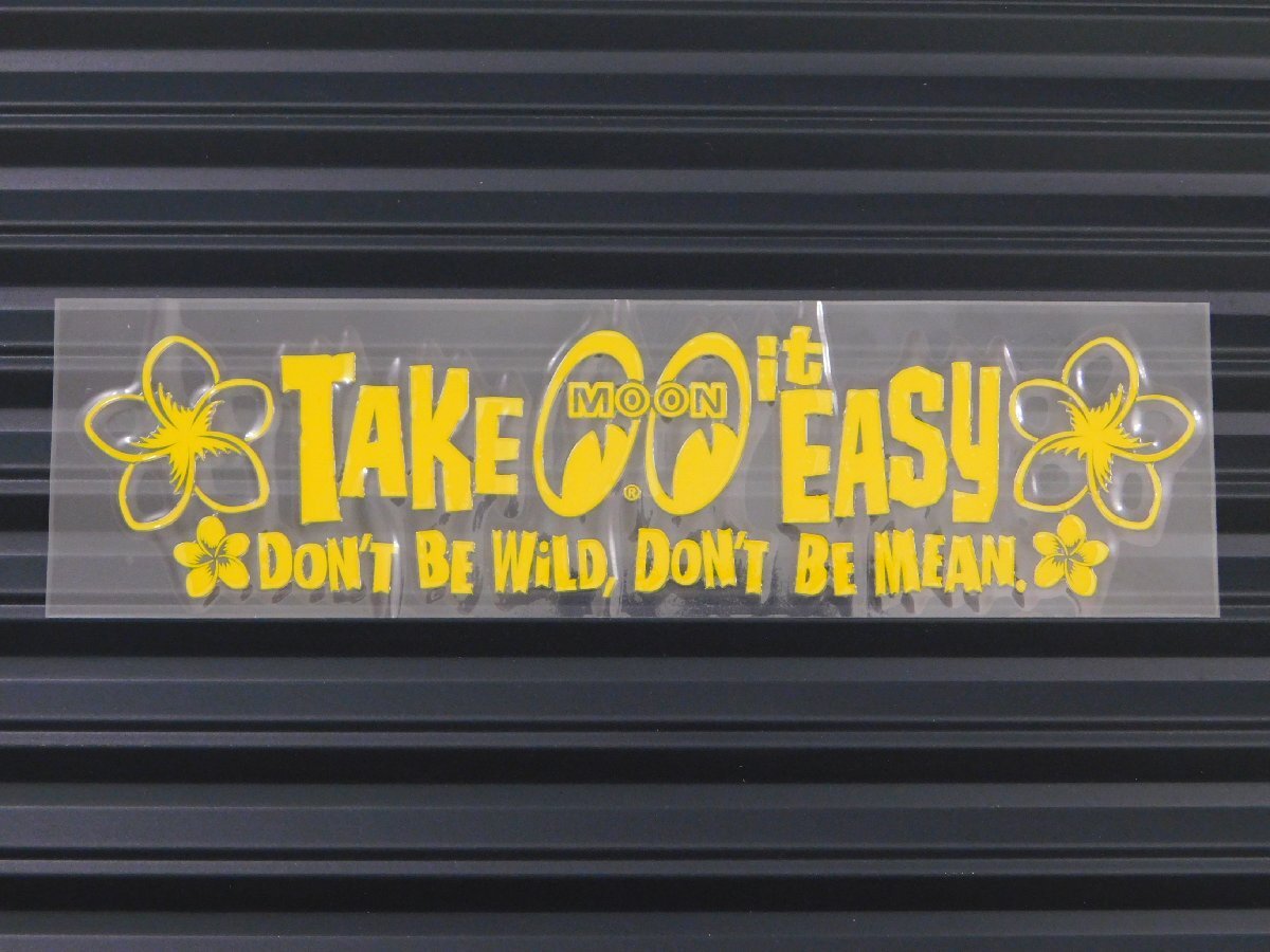 ◆送料\110◆【MOONEYES・ムーンアイズ】※《TAKE it EASY ステッカー・イエロー》 DM215YE 転写式 抜きタイプ 拍卖