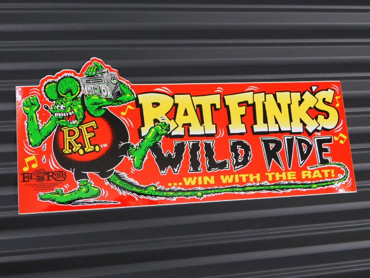 ◆送料\110◆【Rat Fink・ラットフィンク】※《バンパーステッカー・WILD RIDE》 RDF050 80×180mm MOONEYES ムーンアイズ拍卖