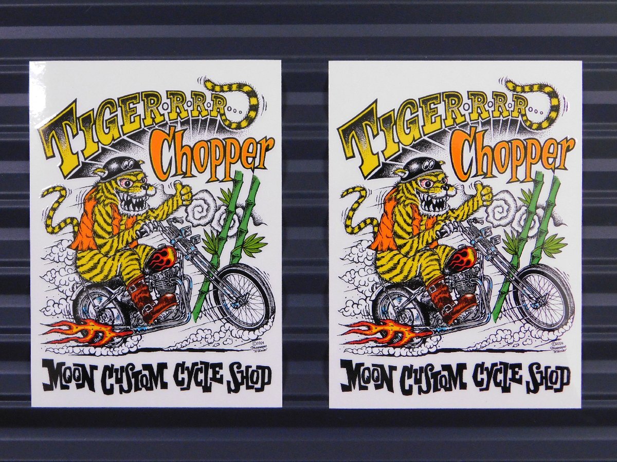 ◆送料\110◆【MOONEYES・ムーンアイズ】※《MCCS Tiger Chopper ステッカー・クリアタイプ / 2枚セット》 MQD039拍卖